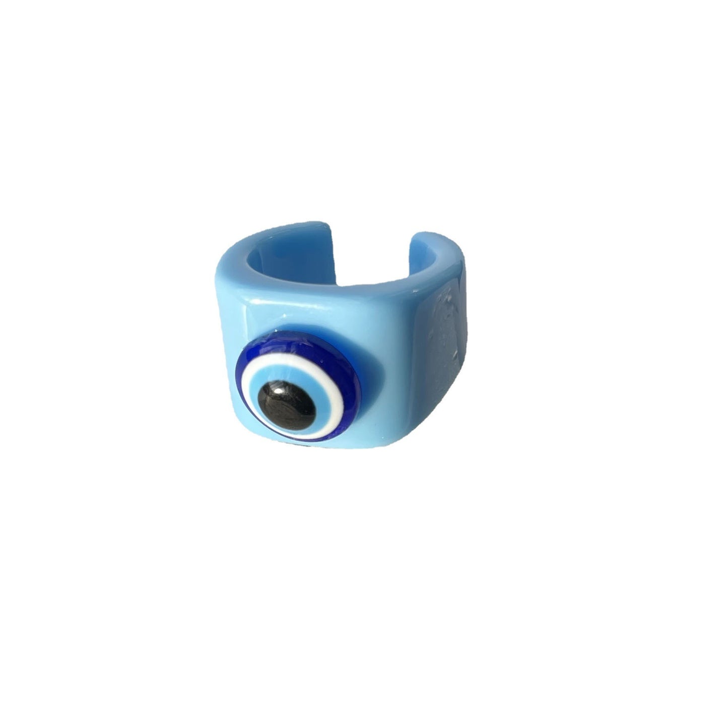 Colorful Acrylic Evil Eye Geometry Ring