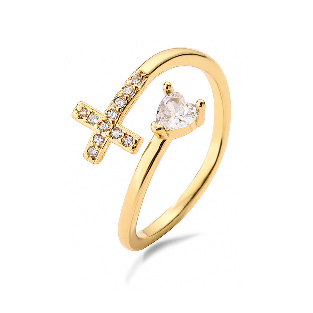 Clear Shiny CZ Zircon Cross Evil Eye Rings For Women Girl Finger Accessories Party Jewelry Gift