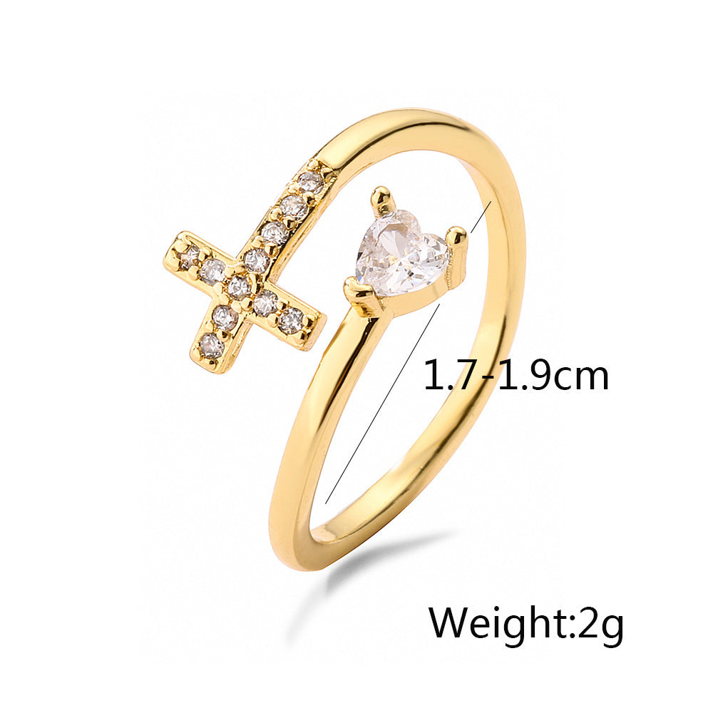 Clear Shiny CZ Zircon Cross Evil Eye Rings For Women Girl Finger Accessories Party Jewelry Gift