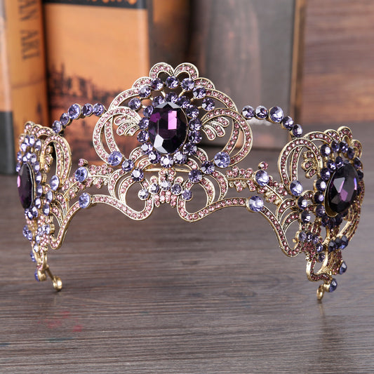 Women's Alloy Amethyst Crown Tiara