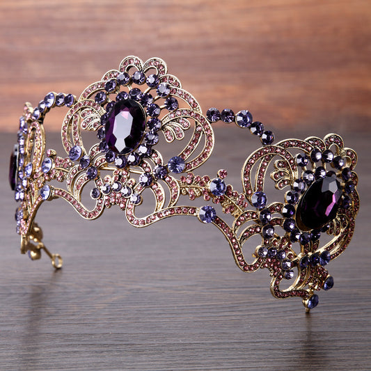 Women's Alloy Amethyst Crown Tiara